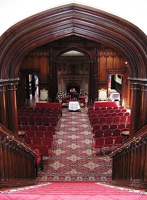 View down to main hall